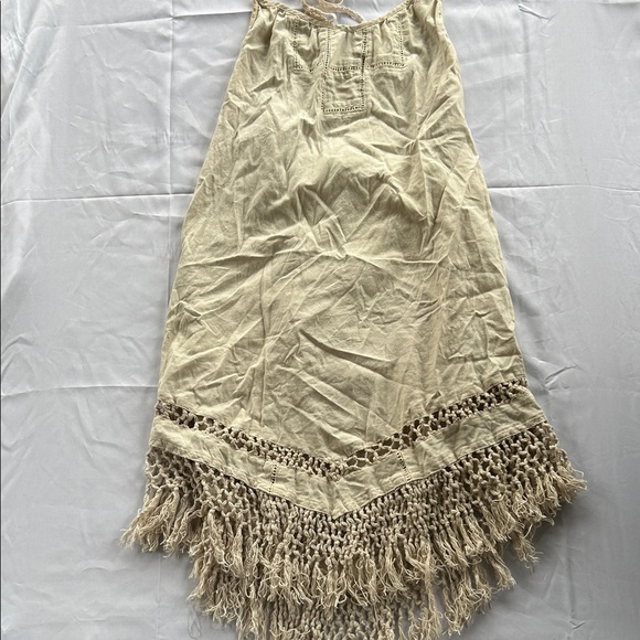 Hurley Dresses & Skirts - Hurley Beige Fringed Women's Mini Dress Boho Coastal Cowboy 100% Cotton